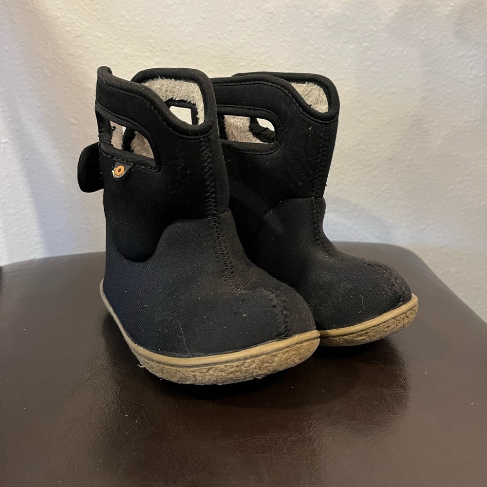 Baby Bogs II Boots Insulated Waterproof Faux Fur Toddler 8 Solid Black Outdoor